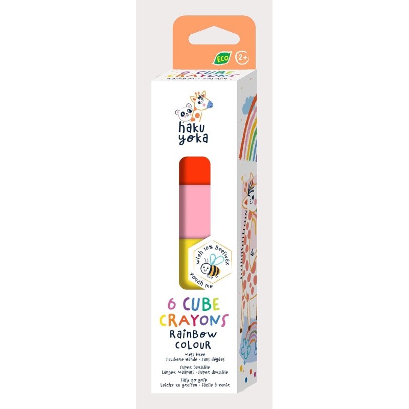 Avenir - Kredki kostki Haku Yoka Cube Crayons, 6 kolorów - rainbow