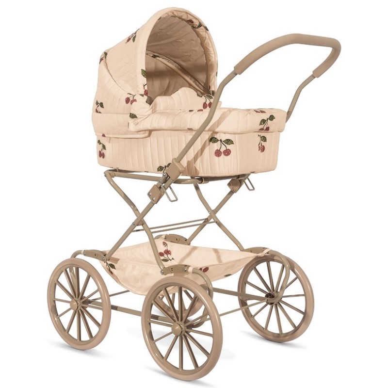 Konges Slojd - Wózek dla lalek z gondolą Doll Pram - ma grande cerise pink glitter